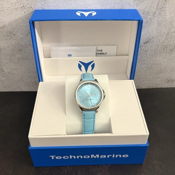 TechnoMarine MoonSun Women\'s Watch - 36mm, Light Blue (TM-822042)-NEW IN BOX main image 3